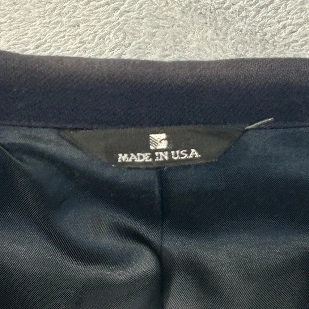 Polo University Club Ralph Lauren Navy Blue Virgin Wool Blazer Gold Buttons USA